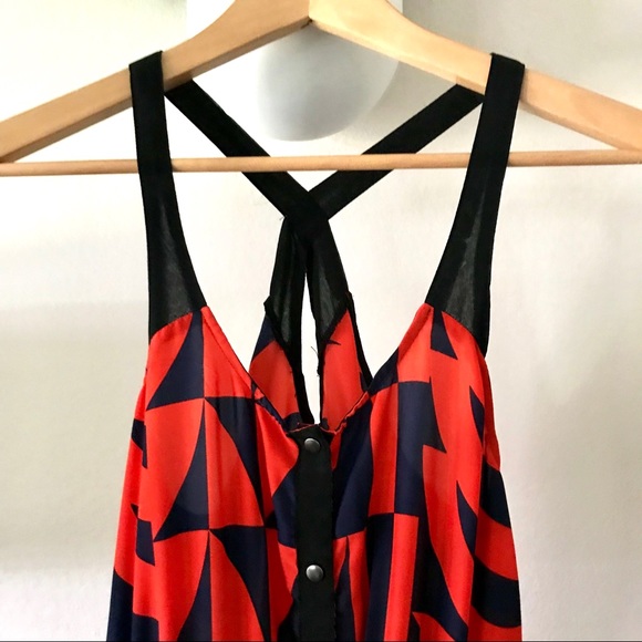 UO Silence & Noise Red & Blue Dress - Picture 2 of 8